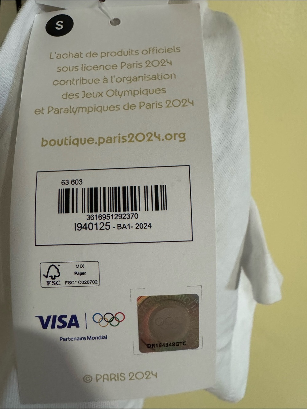 NWT Paris 2024 Femme Blanc Jeux Olympiques Tee Size Small - Picture 5 of 5